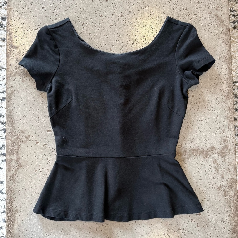 Banana Republic Elegant Black Peplum Top